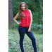 Embroidered blouse "Romance" red